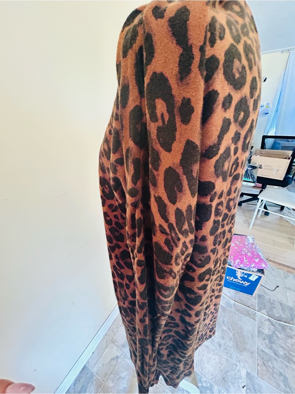 Sanctuary Leopard Open-Front Cardigan - Brown & Black small - Picture 3 of 5